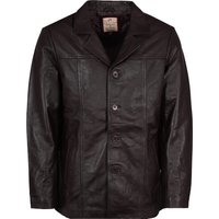 Real Hoxton Leather Reefer Jacket – Brown