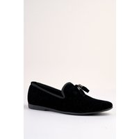 Volterra Velvet Tassel Black Loafer