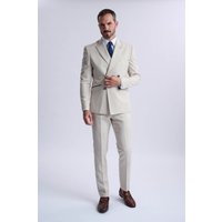 Caridi Beige Double Breasted Two Piece Suit Caridi Beige Double Breasted Two Piece Suit