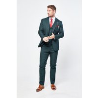 Caridi Olive Check Three Piece Suit Caridi Olive Check Three Piece Suit