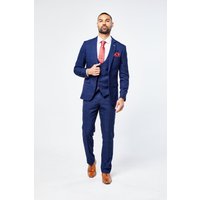 Edison Navy Wine Check Three Piece Suit Edison Navy Wine Check Three Piece Suit