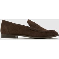 schuh Lewis Suede Ruched Loafer Flats in Brown