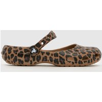 Crocs Classic Animal Ballet Sandals in Brown & Black