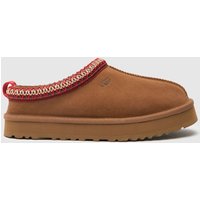 UGG Kids Tazz Slippers in Brown & Red, Suede, Size:
