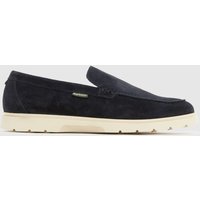 Barbour Men’s Carty Loafer Shoes in Navy & White, Suede, Size: