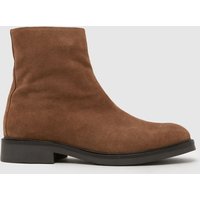 schuh Dario Suede Square Toe Boots in Tan
