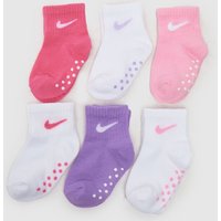 Nike Infant Gripper Socks Pack in Pink & White, Size: -M Nike Infant Gripper Socks Pack in Pink & White, Size: -M