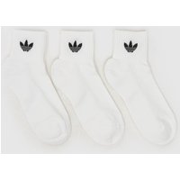adidas Originals Kids Ankle Socks Pack in White & Black, Size: .-