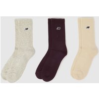 New Balance Patch Logo Crew Socks Pack in Grey, Brown & Beige, Cotton, Size: – New Balance Patch Logo Crew Socks Pack in Grey, Brown & Beige, Cotton, Size: –