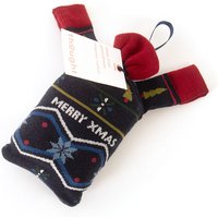 Thought Hangable Happy Christmas Organic Cotton Socks – Navy Blue – – Thought Hangable Happy Christmas Organic Cotton Socks – Navy Blue – –