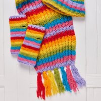 Rainbow Stripe Knitted Scarf Rainbow Stripe Knitted Scarf