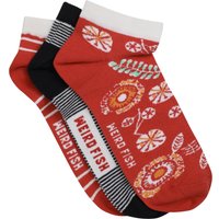 Weird Fish Loretta Trainer Socks Pack Tango Red Size –