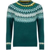Weird Fish Lowell Fair Isle Jumper Deep Teal Size Weird Fish Lowell Fair Isle Jumper Deep Teal Size