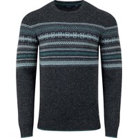 Weird Fish Orson Fair Isle Crew Neck Jumper Black Size