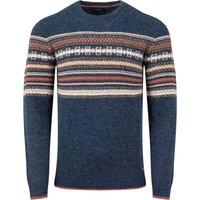 Weird Fish Orson Fair Isle Crew Neck Jumper Midnight Size Weird Fish Orson Fair Isle Crew Neck Jumper Midnight Size