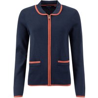 Weird Fish Jess Fine Knit Zip Through Cardigan Midnight Size
