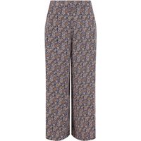 Weird Fish Sarita Crinkle Printed Wide Leg Cropped Trousers Navy Size Weird Fish Sarita Crinkle Printed Wide Leg Cropped Trousers Navy Size