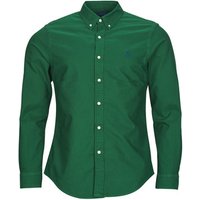 Polo Ralph Lauren CHEMISE AJTEE SLIM FIT EN OXFORD LEGER men’s Long sleeved Shirt in Green
