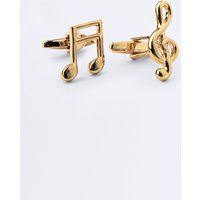 Gold Coloured Treble Clef & Music Note Cufflinks Gold Coloured Treble Clef & Music Note Cufflinks