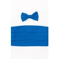 Blue Cummerbund & Pre-Tied Bow Tie Set