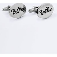 Silver Coloured Best Man Cufflinks Silver Coloured Best Man Cufflinks