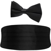 Black Cummerbund & Pre-Tied Bow Tie Set