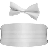 White Cummerbund & Pre-Tied Bow Tie Set White Cummerbund & Pre-Tied Bow Tie Set