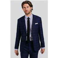 Navy with Blue Overcheck Suit Jacket Navy with Blue Overcheck Suit Jacket