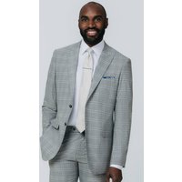 Grey with Tan Check Suit Jacket with Peak Lapel Grey with Tan Check Suit Jacket with Peak Lapel