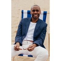 Navy Linen Suit Jacket