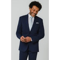 Blue Suit Jacket with Peak Lapel