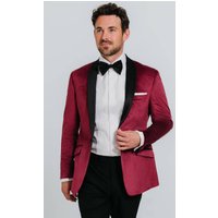 Burgundy Slim Fit Velvet Jacket