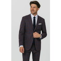 Burgundy with Blue Windowpane Check Suit Burgundy with Blue Windowpane Check Suit