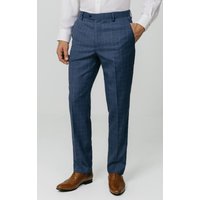 Blue Check Suit Trousers