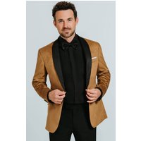 Gold Paisley Velvet Tuxedo with Black Trousers Gold Paisley Velvet Tuxedo with Black Trousers