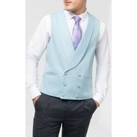 Duck Egg Blue Double Breasted Shawl Lapel Morning Suit Waistcoat