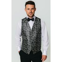 BlackSilver Edwardian Swirl Jacquard Waistcoat BlackSilver Edwardian Swirl Jacquard Waistcoat
