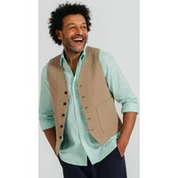Tan Linen Twill Waistcoat