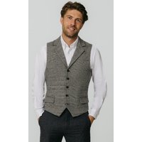 Black and Cream Prince of Wales Check Tweed Waistcoat Black and Cream Prince of Wales Check Tweed Waistcoat