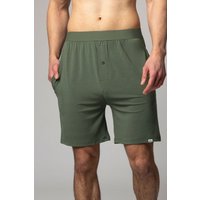 Mens Pack Lazy Panda Bamboo Loungewear Selection Shorts Olive Green Small
