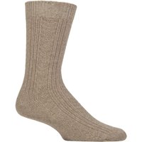 Mens Pair Glenmuir Cashmere and Merino Wool Blend Socks Beiges –