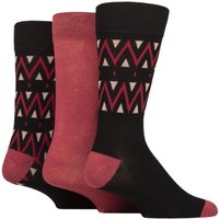 Mens Pair Glenmuir Gift Tagged Patterned Bamboo Socks Zig Zag Black –