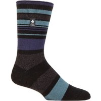 Mens Pair SOCKSHOP Heat Holders . TOG Lite Striped, Patterned & Argyle Socks Altun Multi Stripe Black –