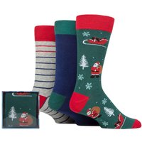Mens Pair SOCKSHOP Wildfeet Winter Wonderland Christmas Cube Gift Boxed Socks Santas Visit – Mens