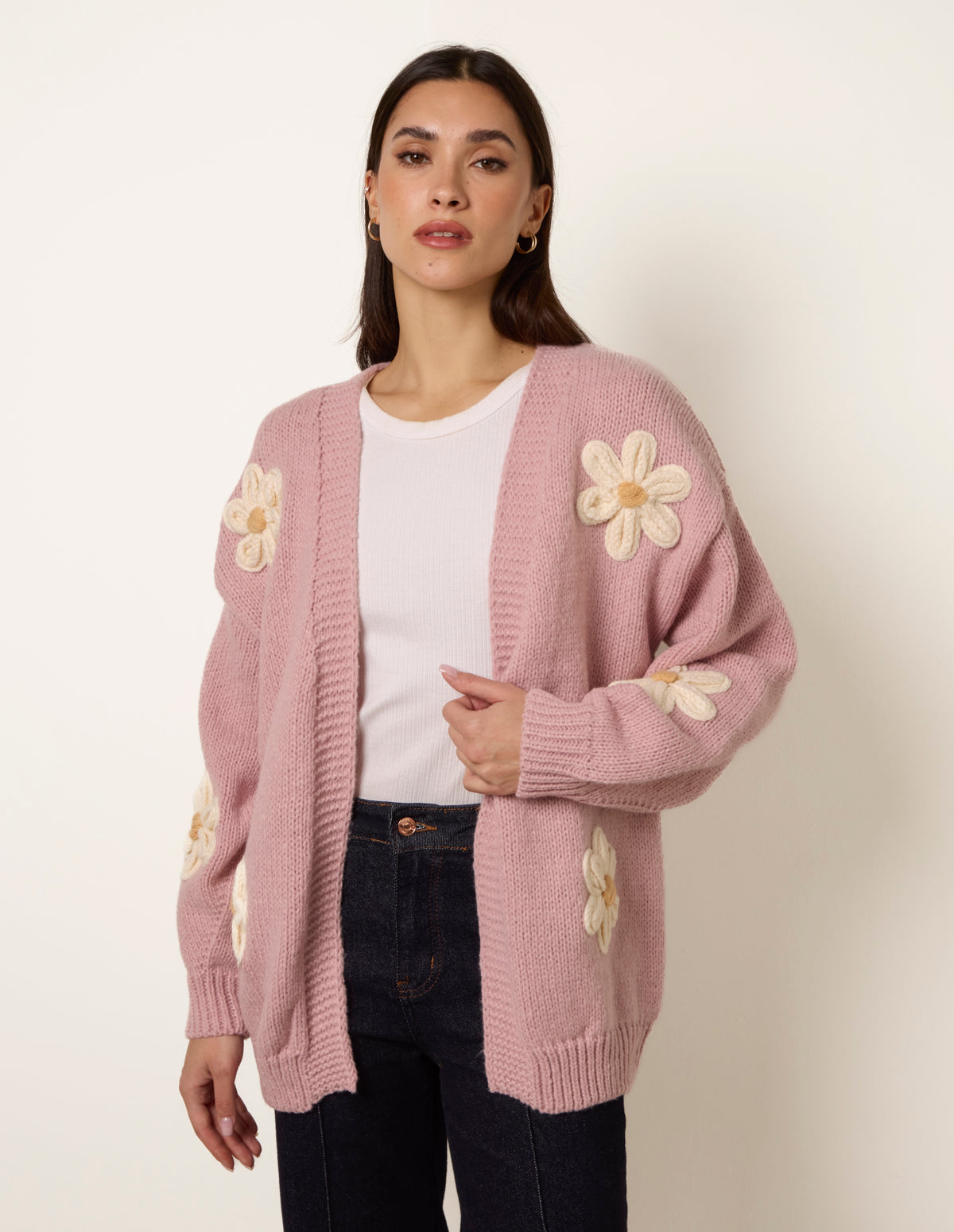 Daisy Large Flower Cardigan – ML DTY PINK Daisy Large Flower Cardigan – ML DTY PINK
