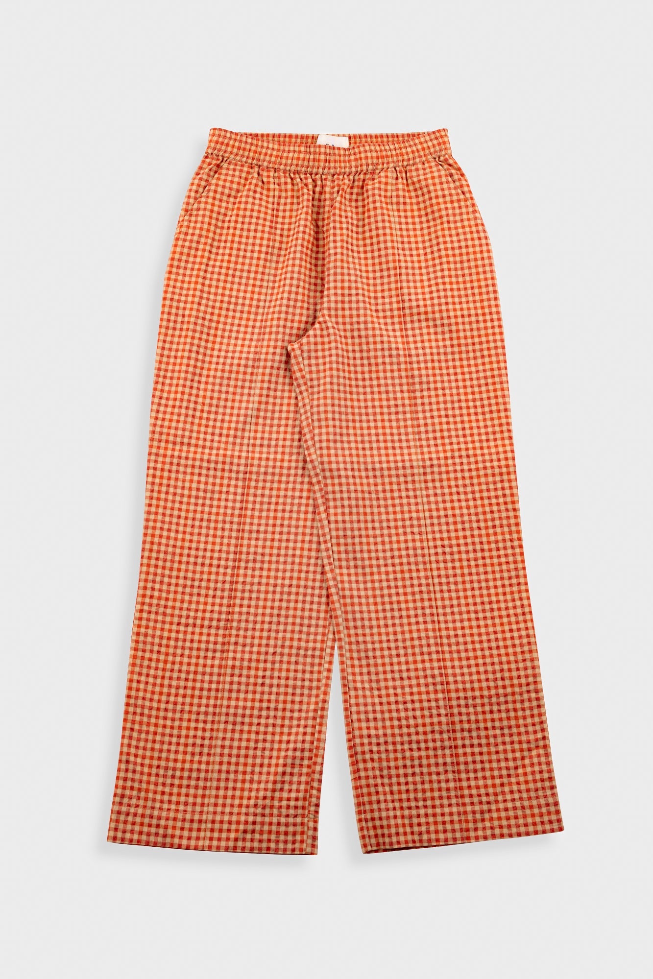 Wide Fit Trousers – Red Oxide Textured Check