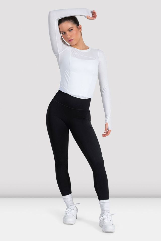 BLOCH Ladies Apex Dynamic Long Sleeve Top, White BLOCH Ladies Apex Dynamic Long Sleeve Top, White