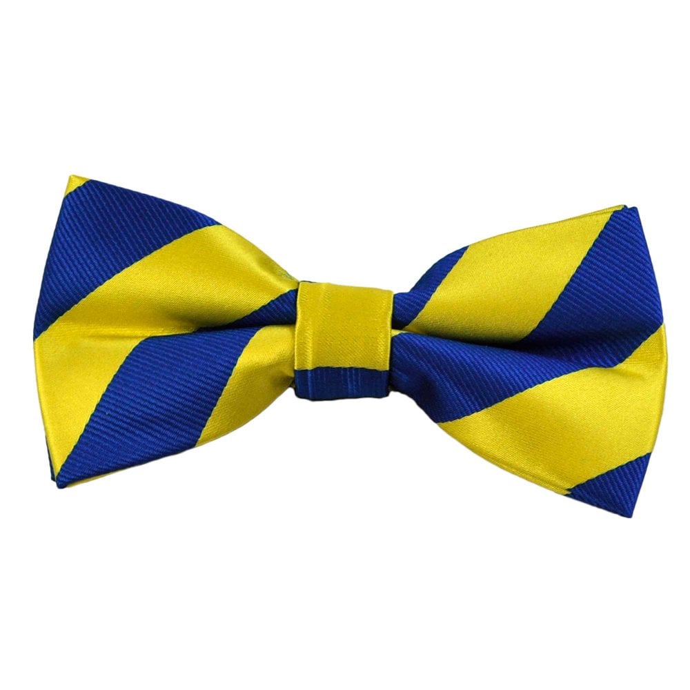 Yellow & Royal BlueStriped Men's Bow Tie