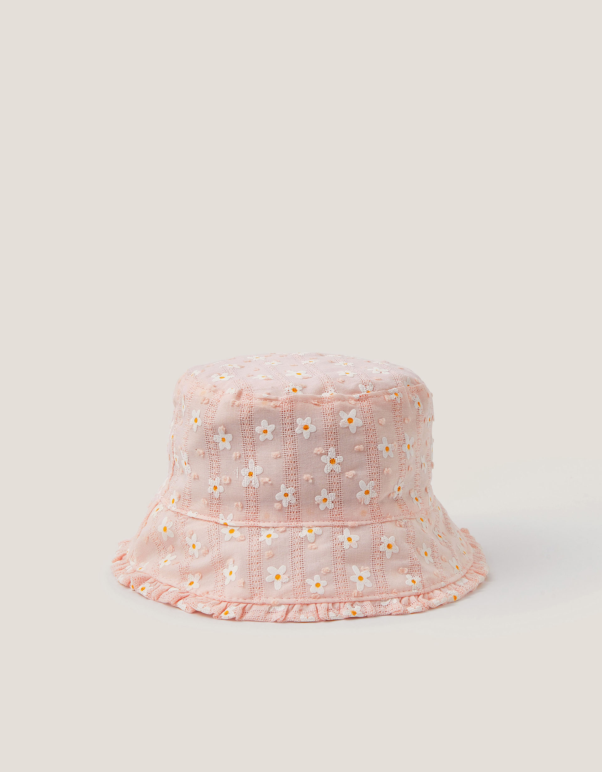 Baby Floral Embroidered Bucket Hat Pink Baby Floral Embroidered Bucket Hat Pink