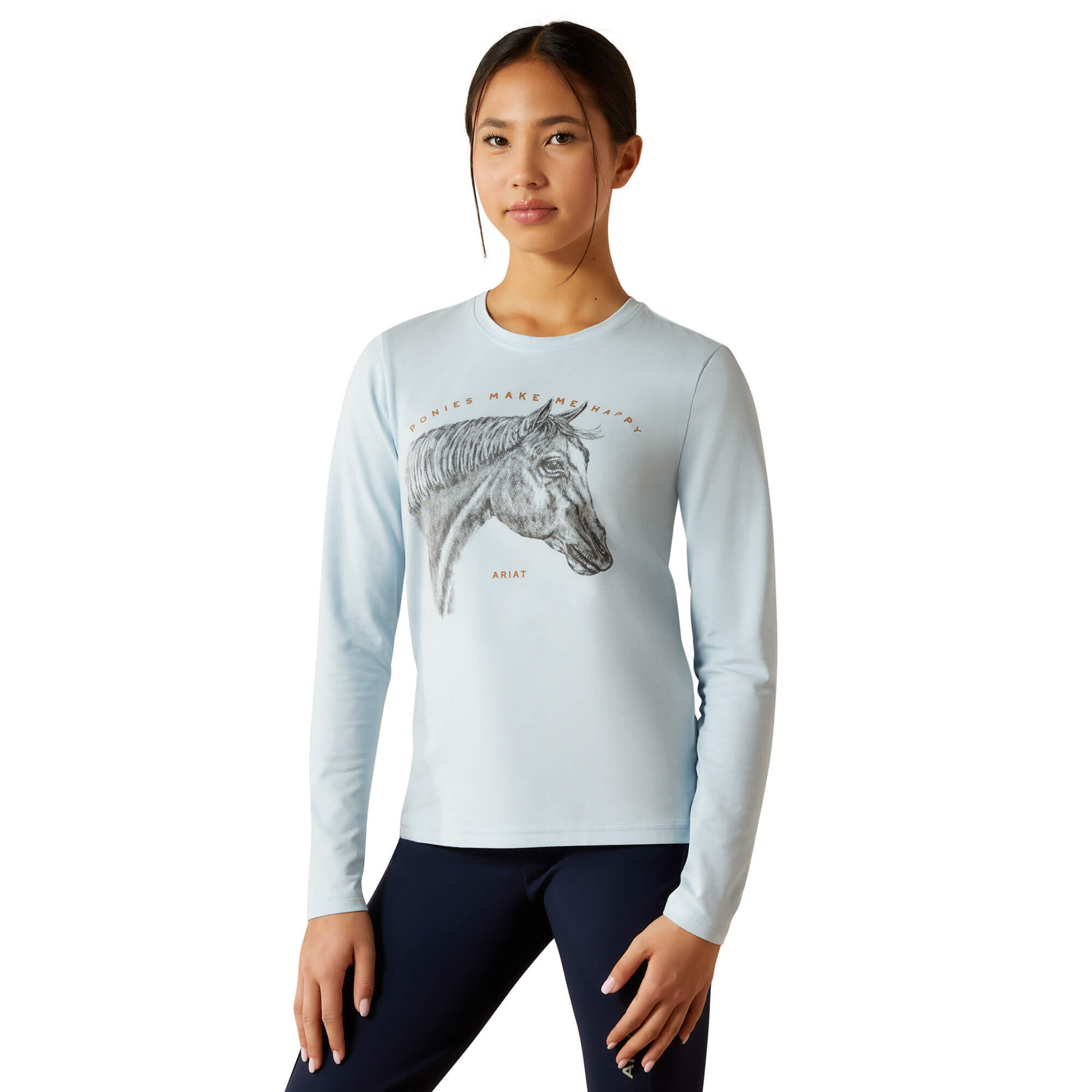 Kid’s Happy Shirt Long Sleeve in Skyway, Size X-Small, by Ariat Kid’s Happy Shirt Long Sleeve in Skyway, Size X-Small, by Ariat